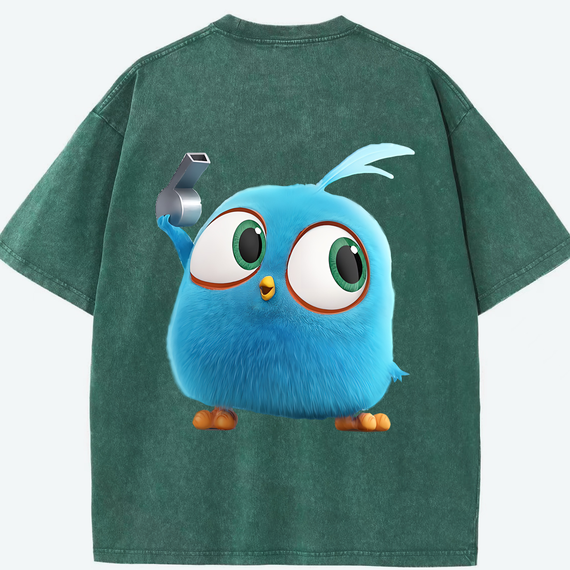 （画像用） Angry Birds アングリーバード 綿100% ヴィンテージ風 半袖Tシャツ（背面プリント）